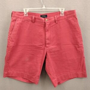 Polo Ralph Lauren Shorts Mens 36 Red Chino Bermuda Twill Classic Fit Flat Front